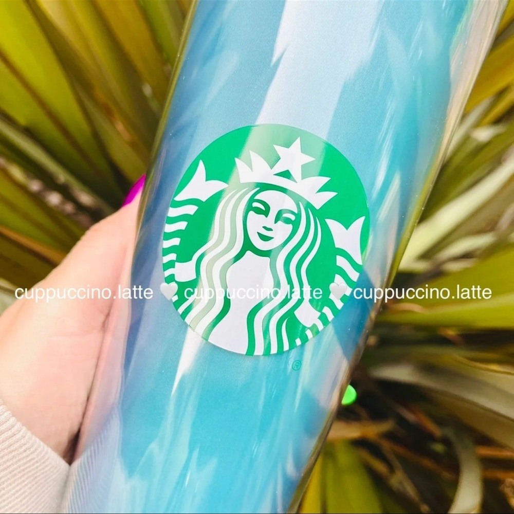 💙NEW SET💙Starbucks Teal 3D Hologram Tumblers - Picture 6 of 9